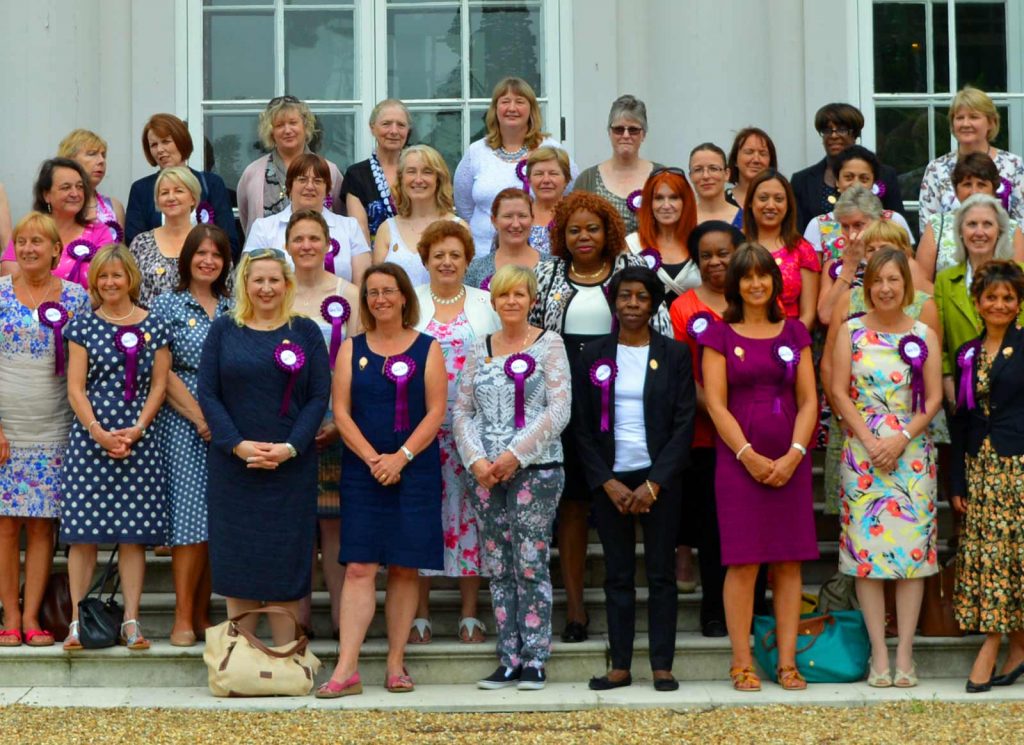 Group of Queen's Nurses at a visit to Frogmore Gardens