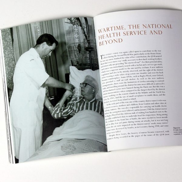Inside pages of The District Nurse showing an image of a male nurse from the 1950s