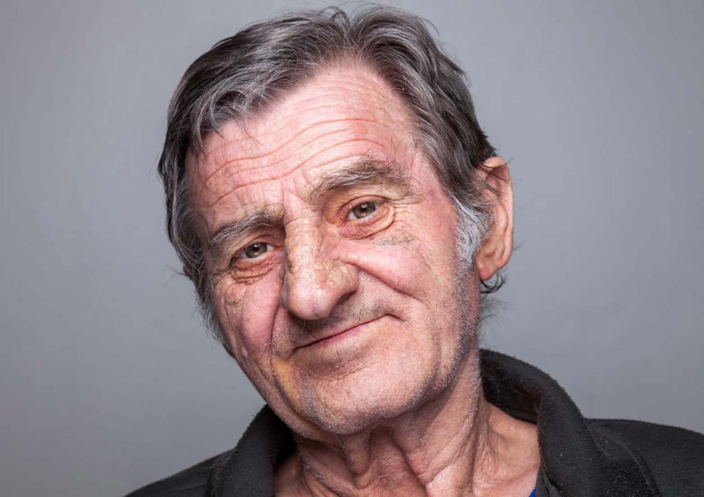 An older man with grey hair