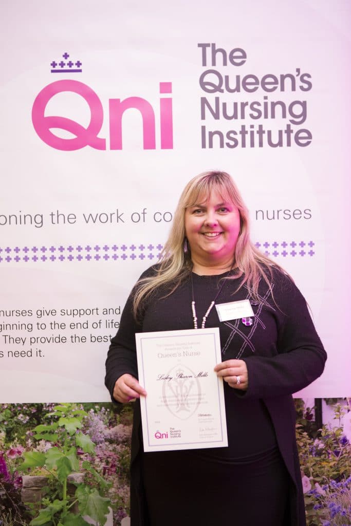 A photograph of Lesley Mills Queen's Nurse