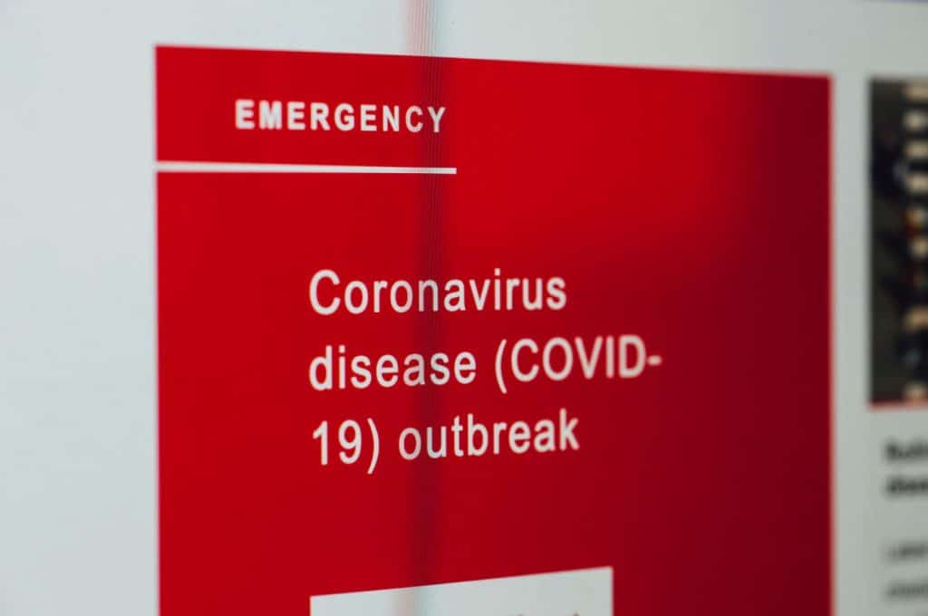Coronavirus disease news on a screen
